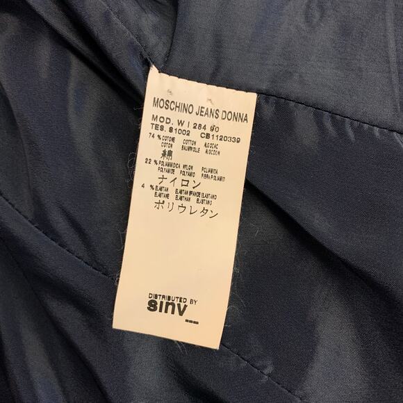 Moschino Navy Blazer With Red Contrast Stitching Peak Lapel Jacket - Picture 11 of 12